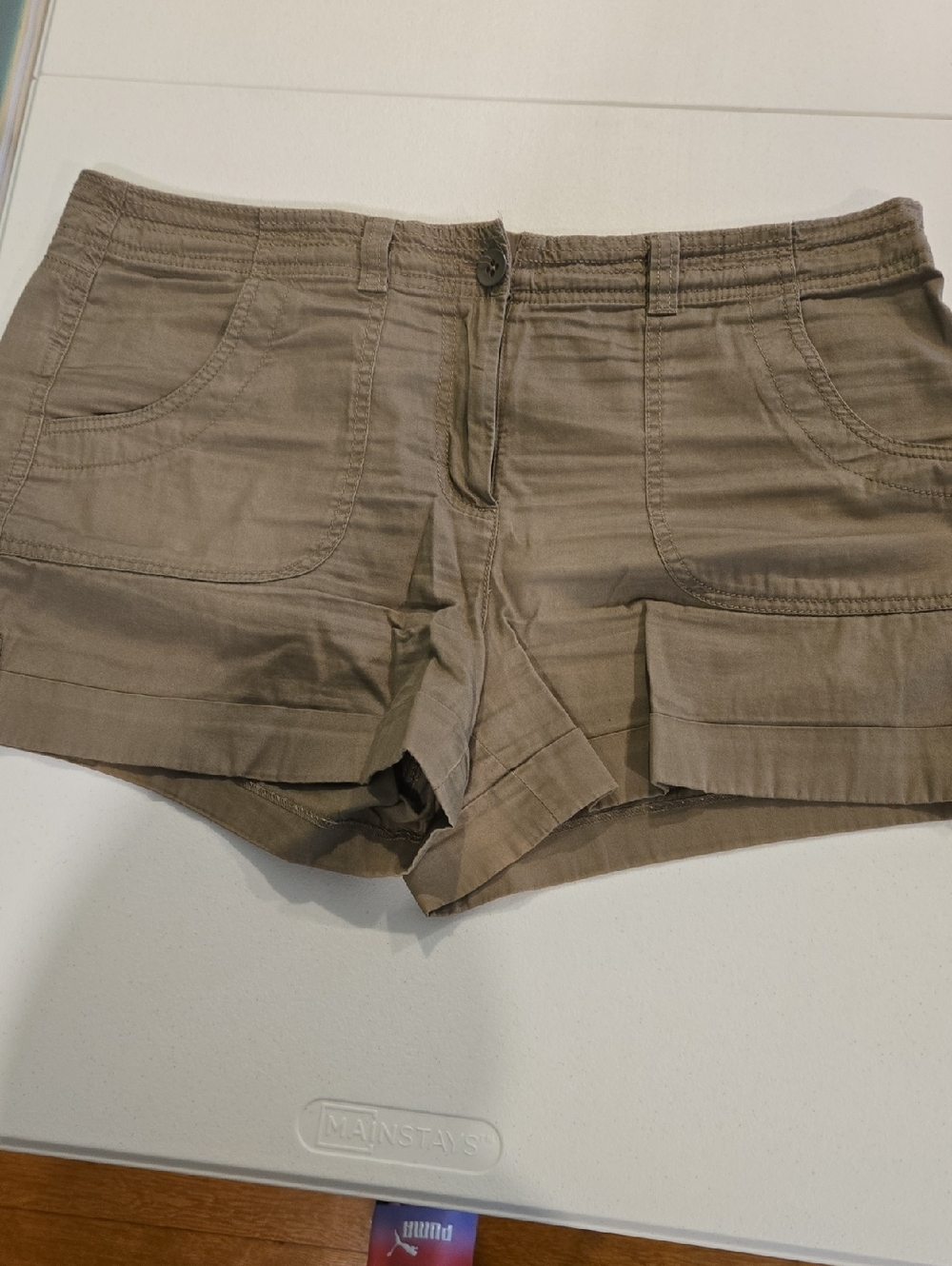 LOFT Olive Utility Jean Shorts